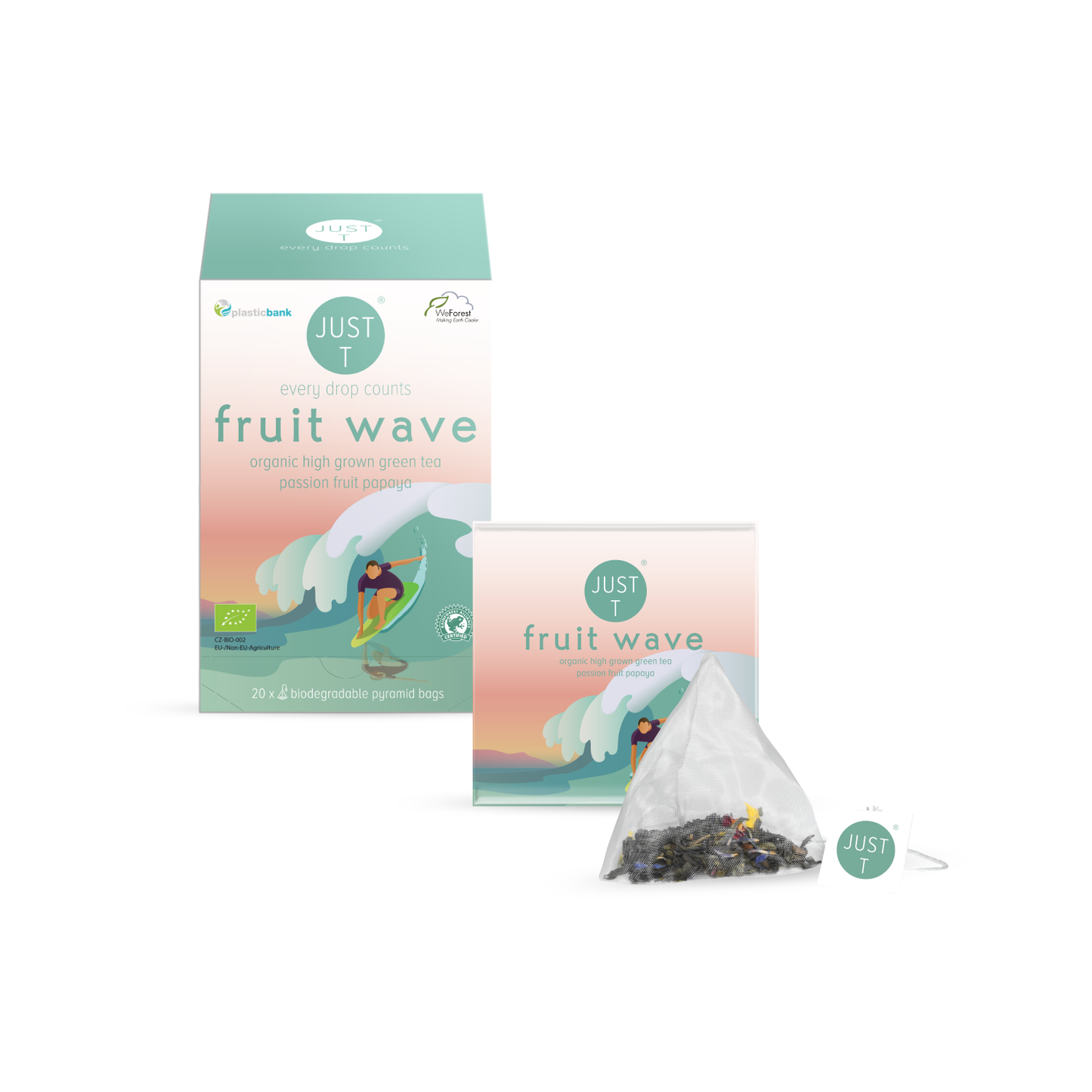 Just-T Fruit wave, pyramide tebrev - 20 stk