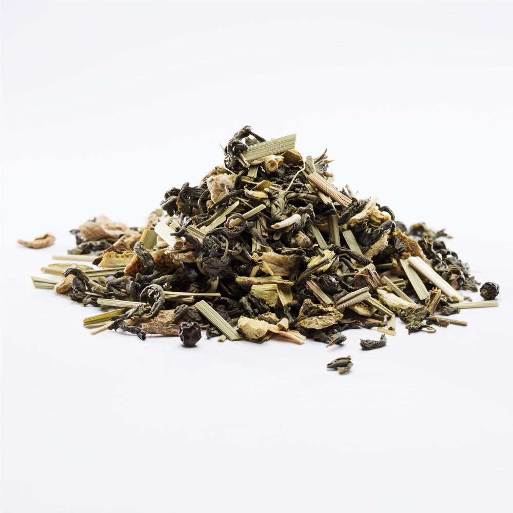 Østerlandsk grøn ingefær lemon te kun indhold